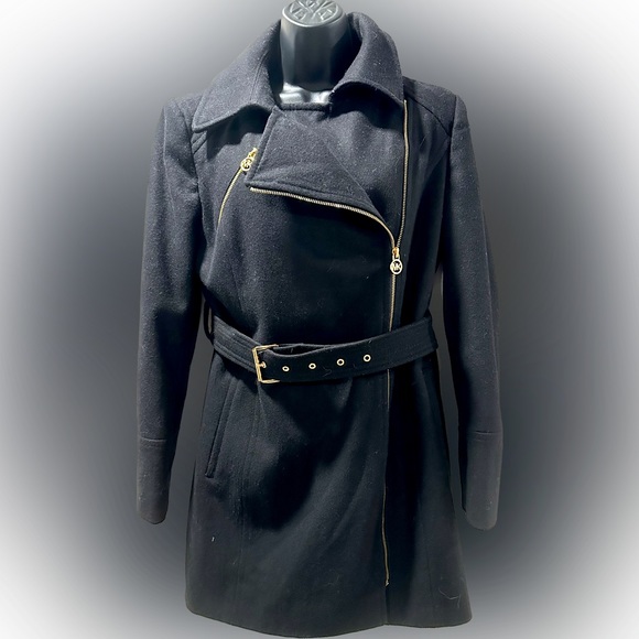 MICHAEL Michael Kors Peacoat Jacket Belted Waist - Picture 1 of 2